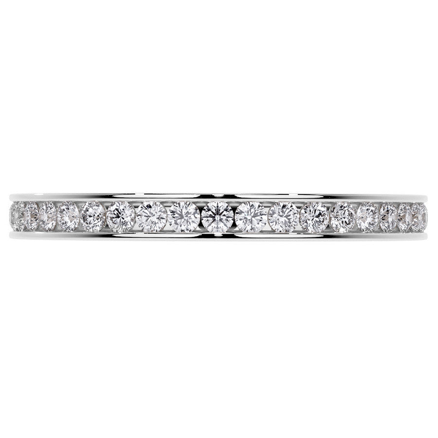 Round Brilliant Channel Setting Moissanite Eternity Ring 0.5ct - 0.6ct