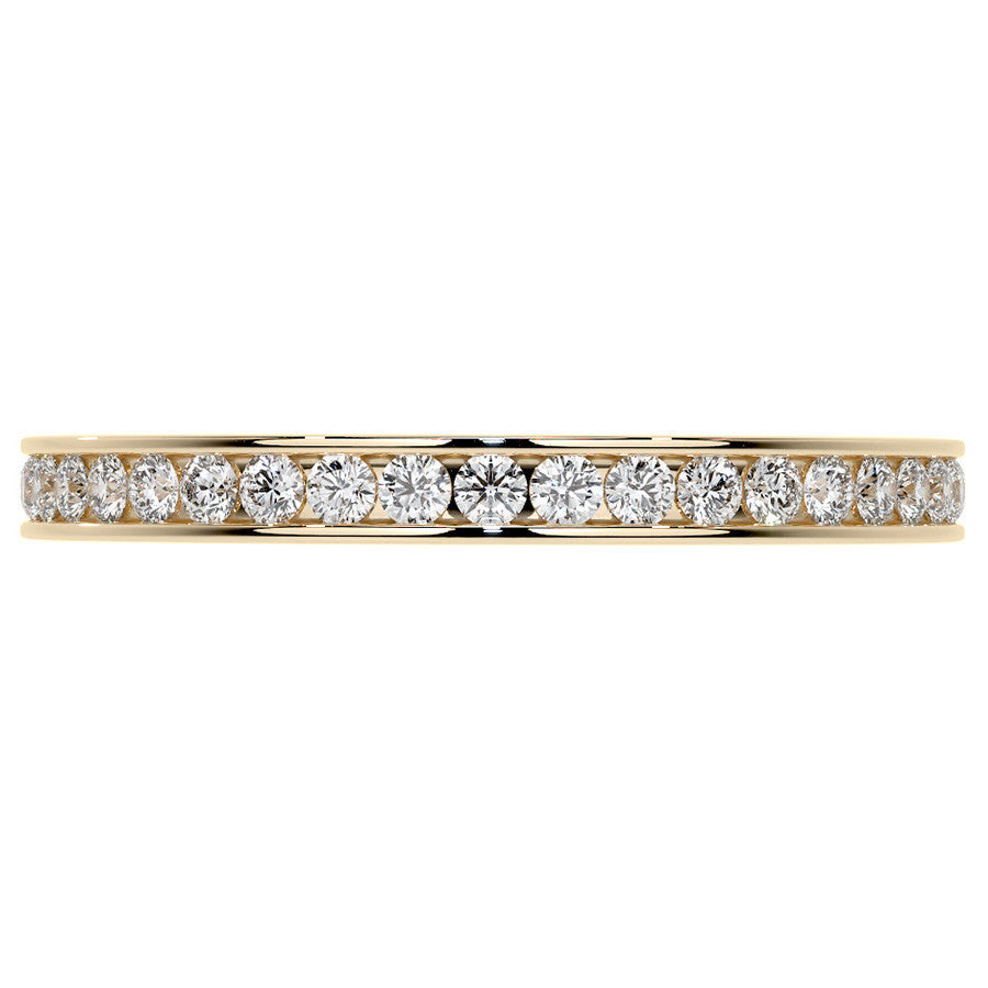 Round Brilliant Channel Setting Moissanite Eternity Ring 0.5ct - 0.6ct