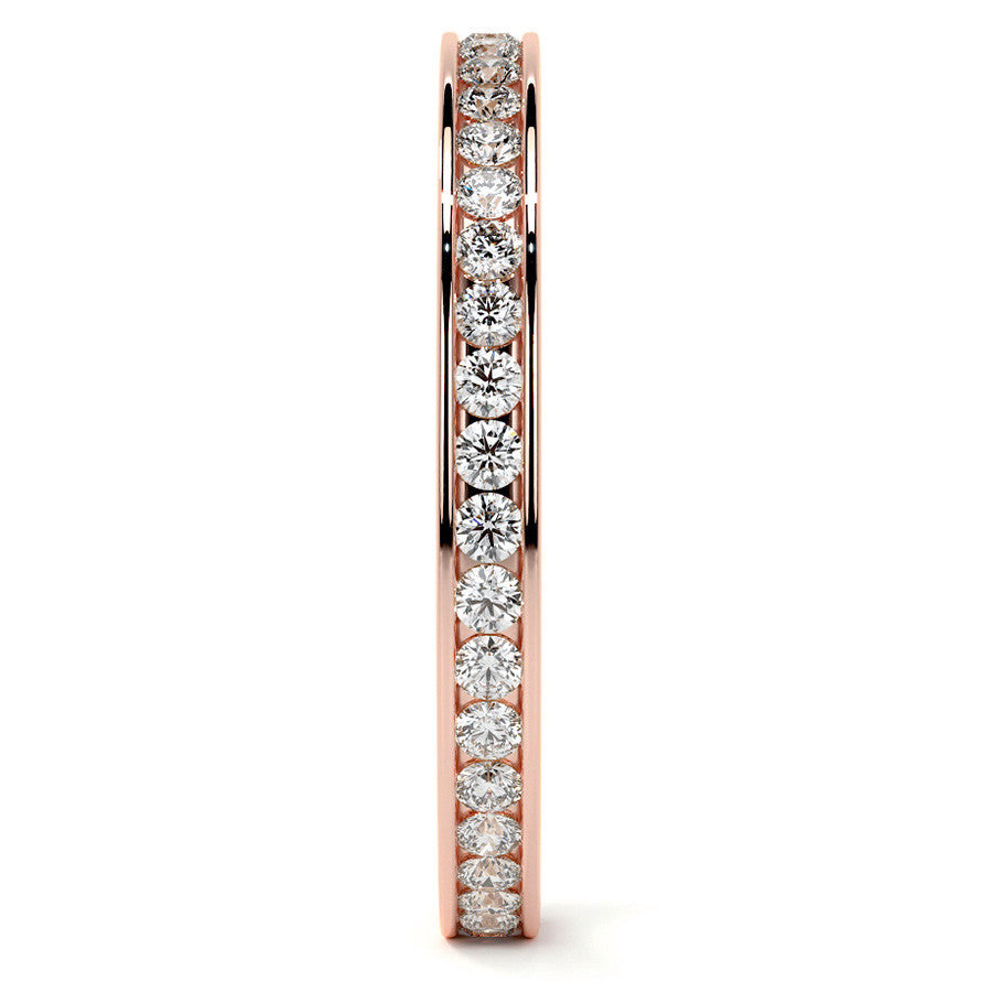 Round Brilliant Channel Setting Moissanite Eternity Ring 0.5ct - 0.6ct