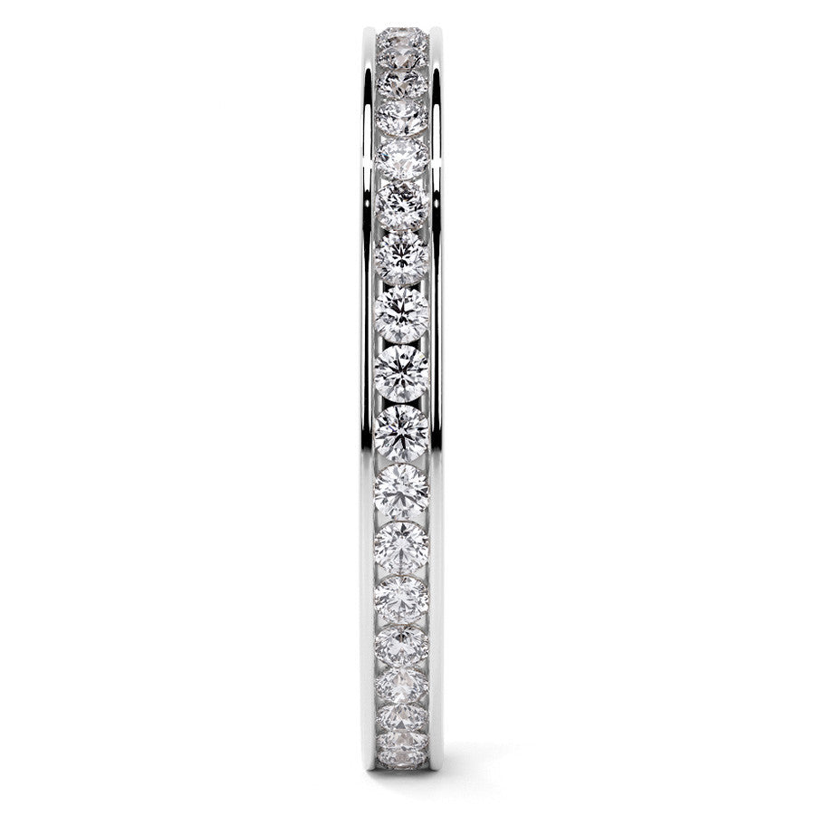 Round Brilliant Channel Setting Moissanite Eternity Ring 0.5ct - 0.6ct