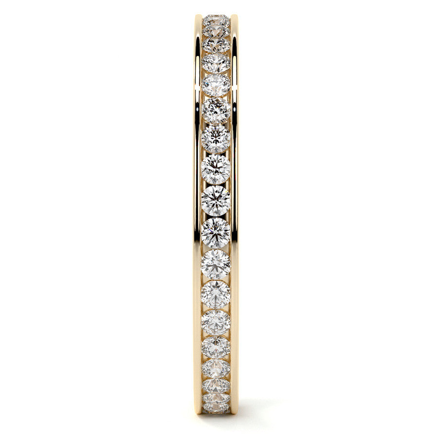 Round Brilliant Channel Setting Moissanite Eternity Ring 0.5ct - 0.6ct