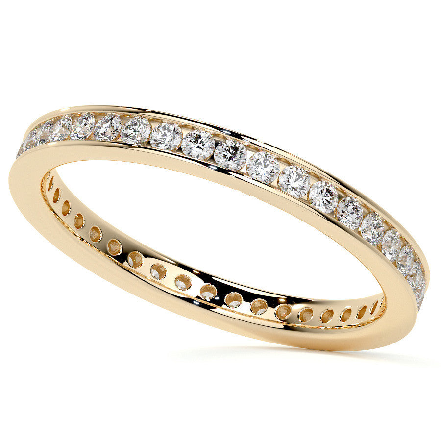 Round Brilliant Channel Setting Moissanite Eternity Ring 0.5ct - 0.6ct