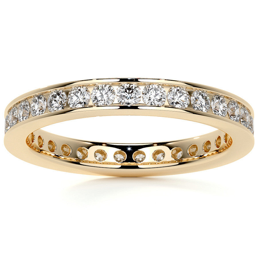 Round Brilliant Channel Setting Moissanite Eternity Ring 0.8ct - 0.9ct