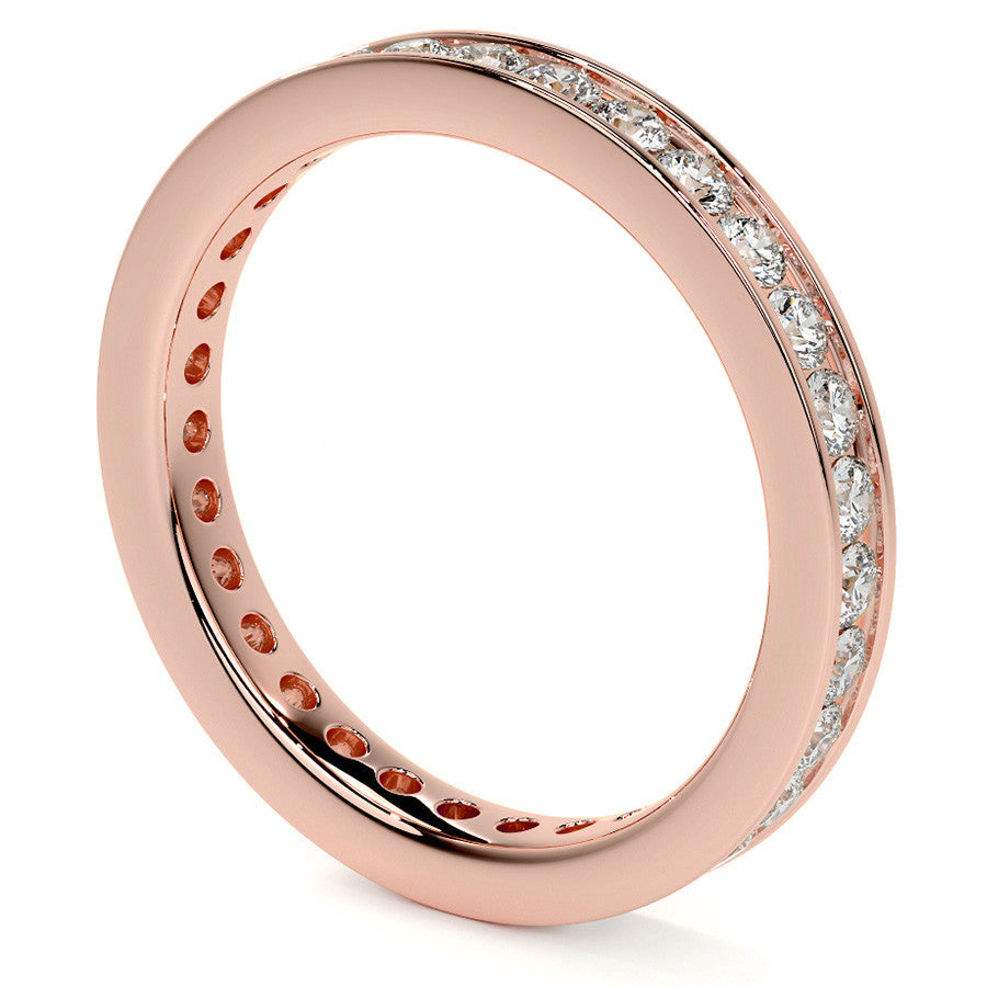 Round Brilliant Channel Setting Moissanite Eternity Ring 0.8ct - 0.9ct