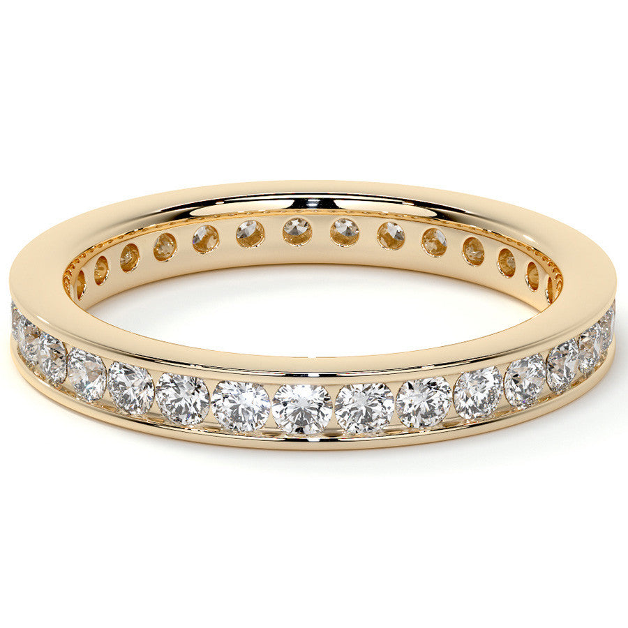 Round Brilliant Channel Setting Moissanite Eternity Ring 0.8ct - 0.9ct