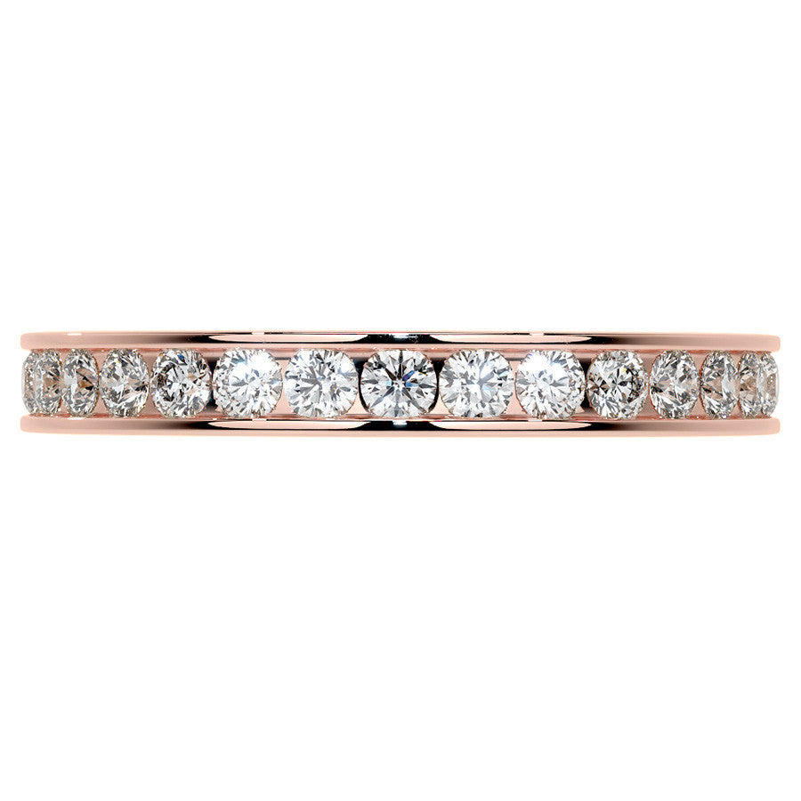Round Brilliant Channel Setting Moissanite Eternity Ring 0.8ct - 0.9ct