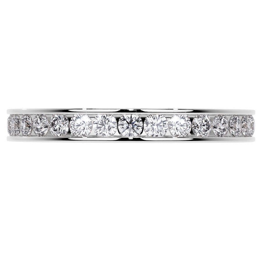 Round Brilliant Channel Setting Moissanite Eternity Ring 0.8ct - 0.9ct