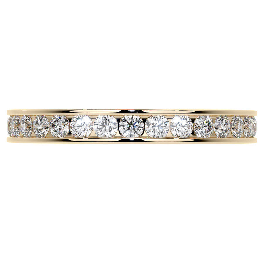 Round Brilliant Channel Setting Moissanite Eternity Ring 0.8ct - 0.9ct