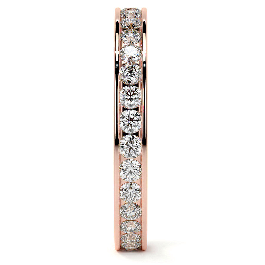 Round Brilliant Channel Setting Moissanite Eternity Ring 0.8ct - 0.9ct