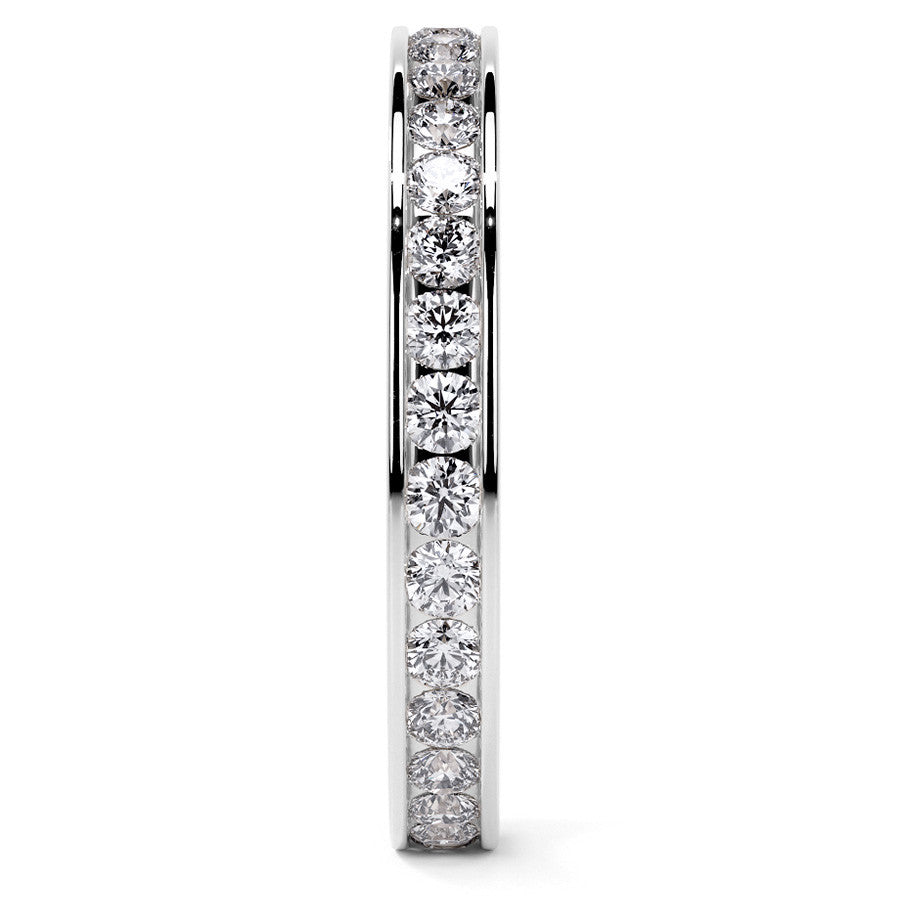 Round Brilliant Channel Setting Moissanite Eternity Ring 0.8ct - 0.9ct