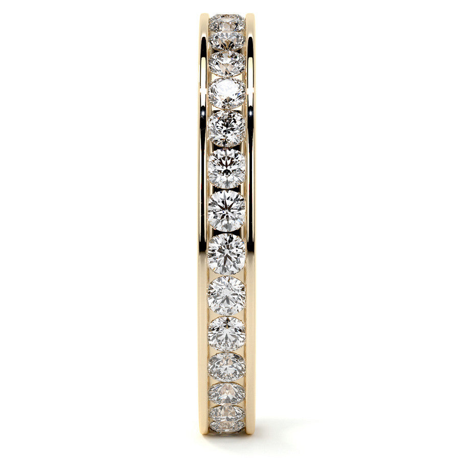 Round Brilliant Channel Setting Moissanite Eternity Ring 0.8ct - 0.9ct