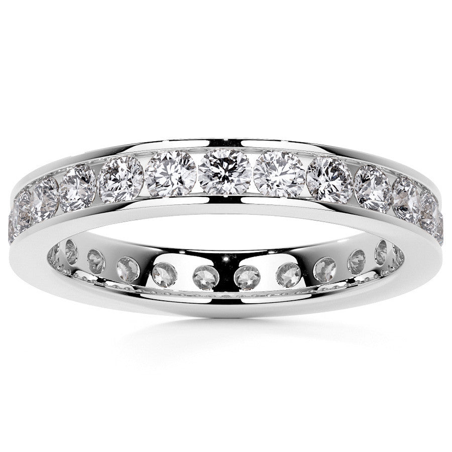 Round Brilliant Channel Setting Moissanite Eternity Ring 1.2ct - 1.4ct