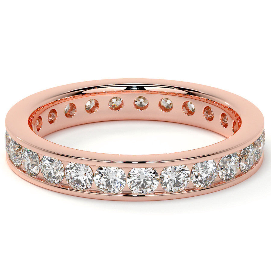 Round Brilliant Channel Setting Moissanite Eternity Ring 1.2ct - 1.4ct
