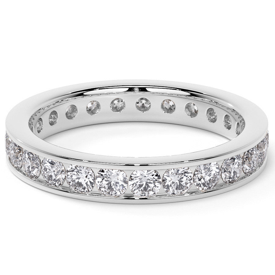 Round Brilliant Channel Setting Moissanite Eternity Ring 1.2ct - 1.4ct