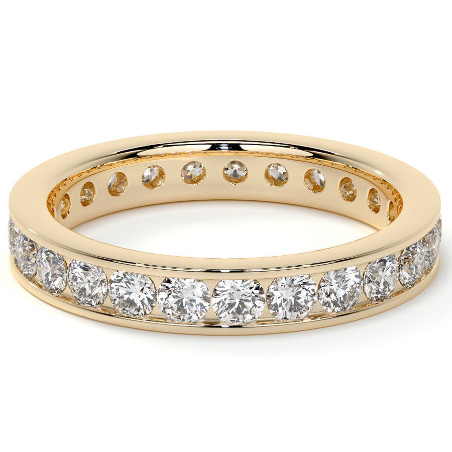 Round Brilliant Channel Setting Moissanite Eternity Ring 1.2ct - 1.4ct