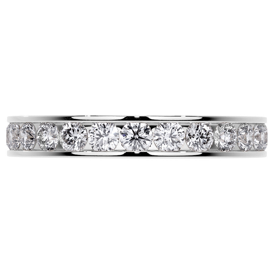Round Brilliant Channel Setting Moissanite Eternity Ring 1.2ct - 1.4ct