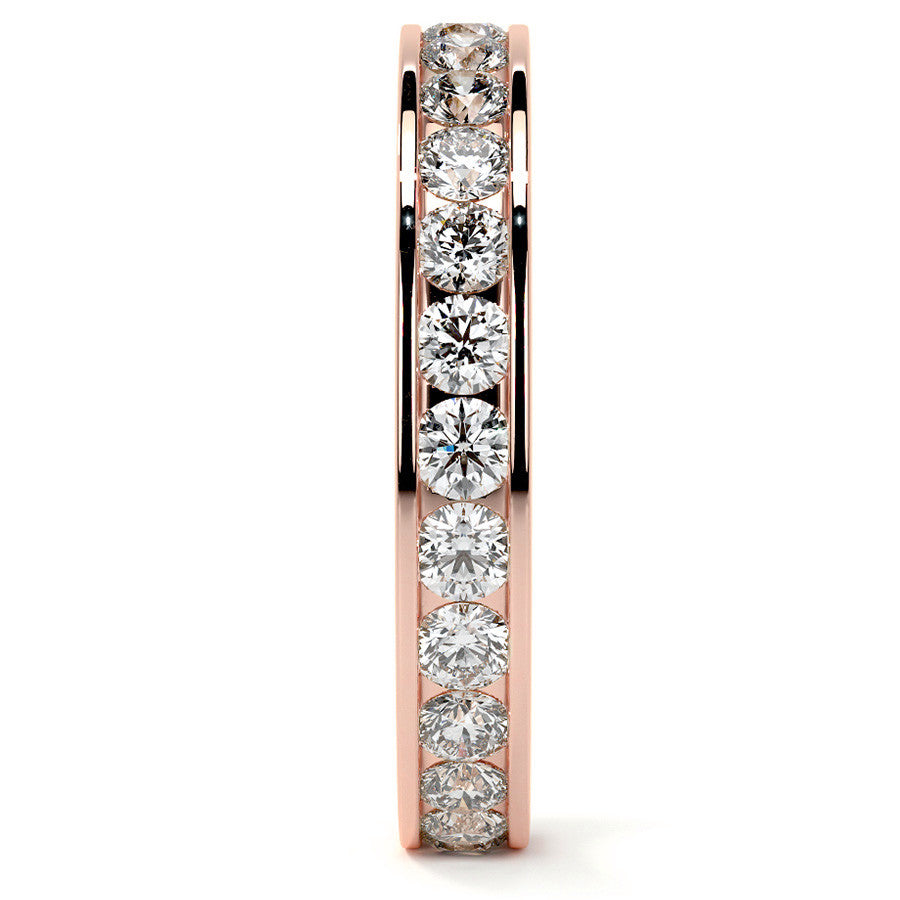 Round Brilliant Channel Setting Moissanite Eternity Ring 1.2ct - 1.4ct