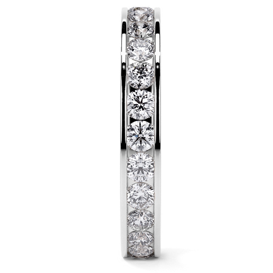 Round Brilliant Channel Setting Moissanite Eternity Ring 1.2ct - 1.4ct