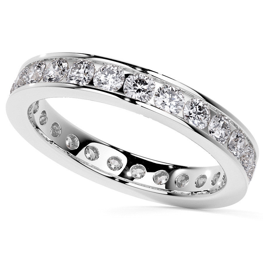 Round Brilliant Channel Setting Moissanite Eternity Ring 1.2ct - 1.4ct