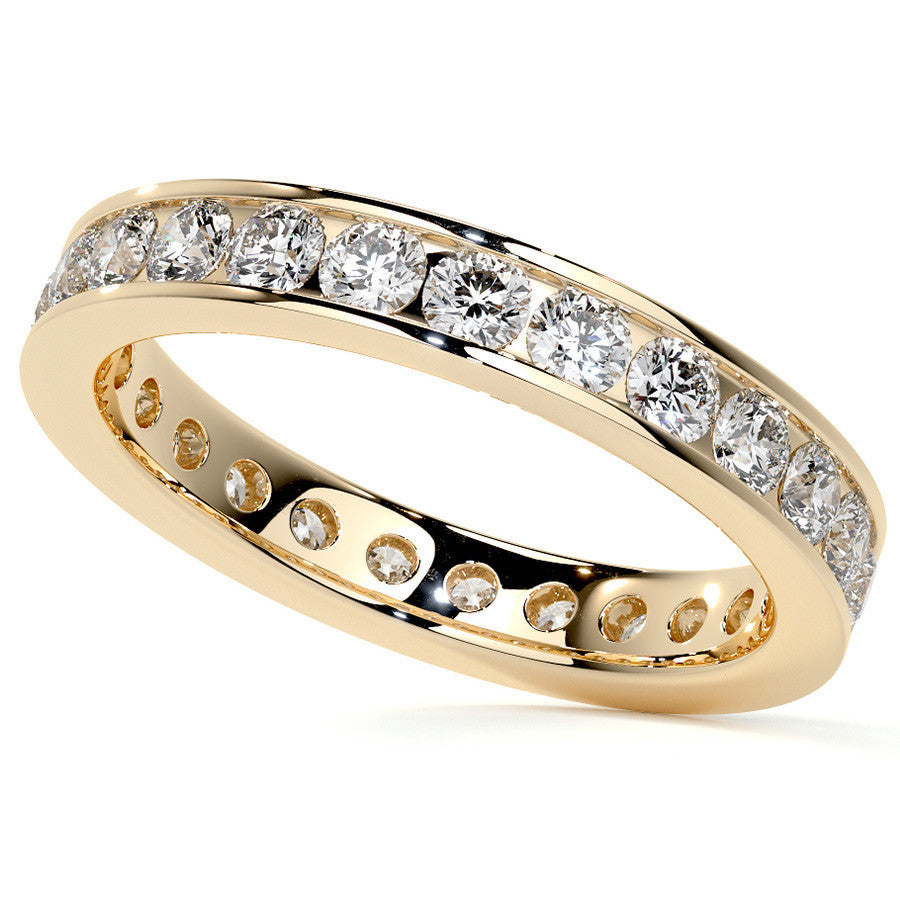 Round Brilliant Channel Setting Moissanite Eternity Ring 1.2ct - 1.4ct