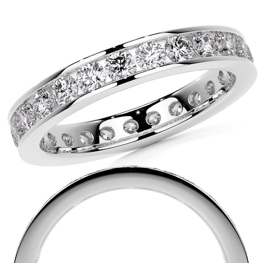 Round Brilliant Channel Setting Moissanite Eternity Ring 1.2ct - 1.4ct