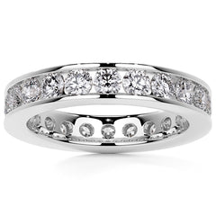 Round Brilliant Channel Setting Moissanite Eternity Ring 1.8ct - 2.1ct
