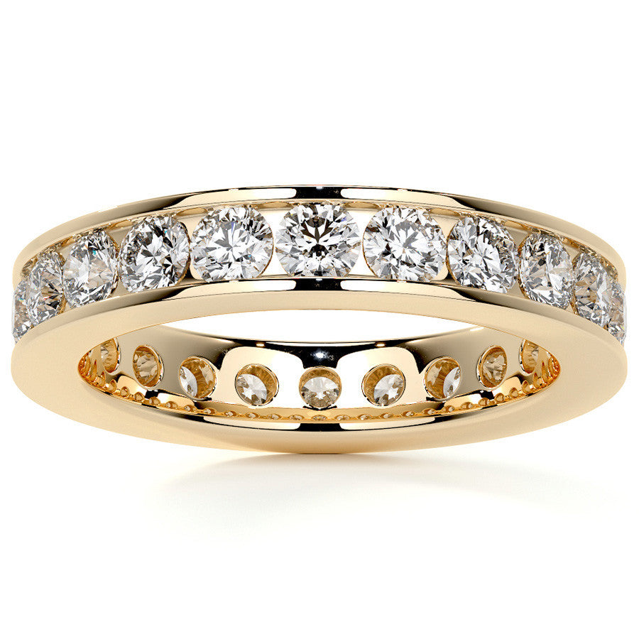 Round Brilliant Channel Setting Moissanite Eternity Ring 1.8ct - 2.1ct