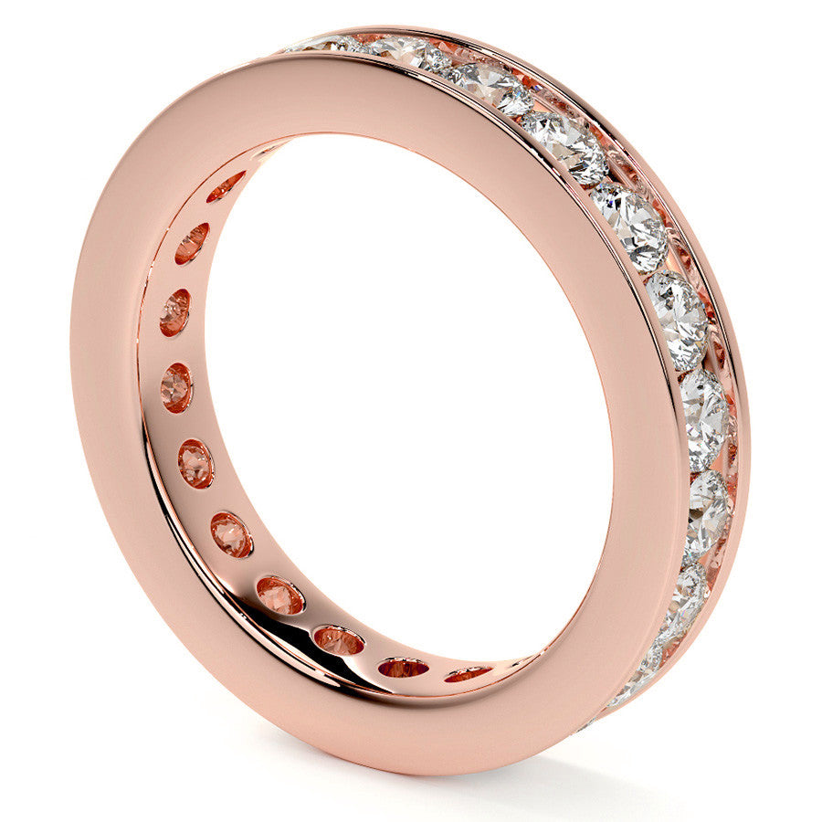 Round Brilliant Channel Setting Moissanite Eternity Ring 1.8ct - 2.1ct