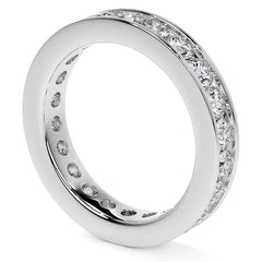 Round Brilliant Channel Setting Moissanite Eternity Ring 1.8ct - 2.1ct