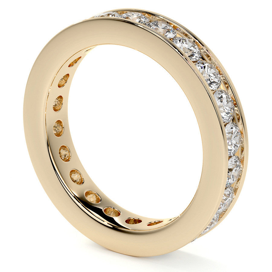 Round Brilliant Channel Setting Moissanite Eternity Ring 1.8ct - 2.1ct