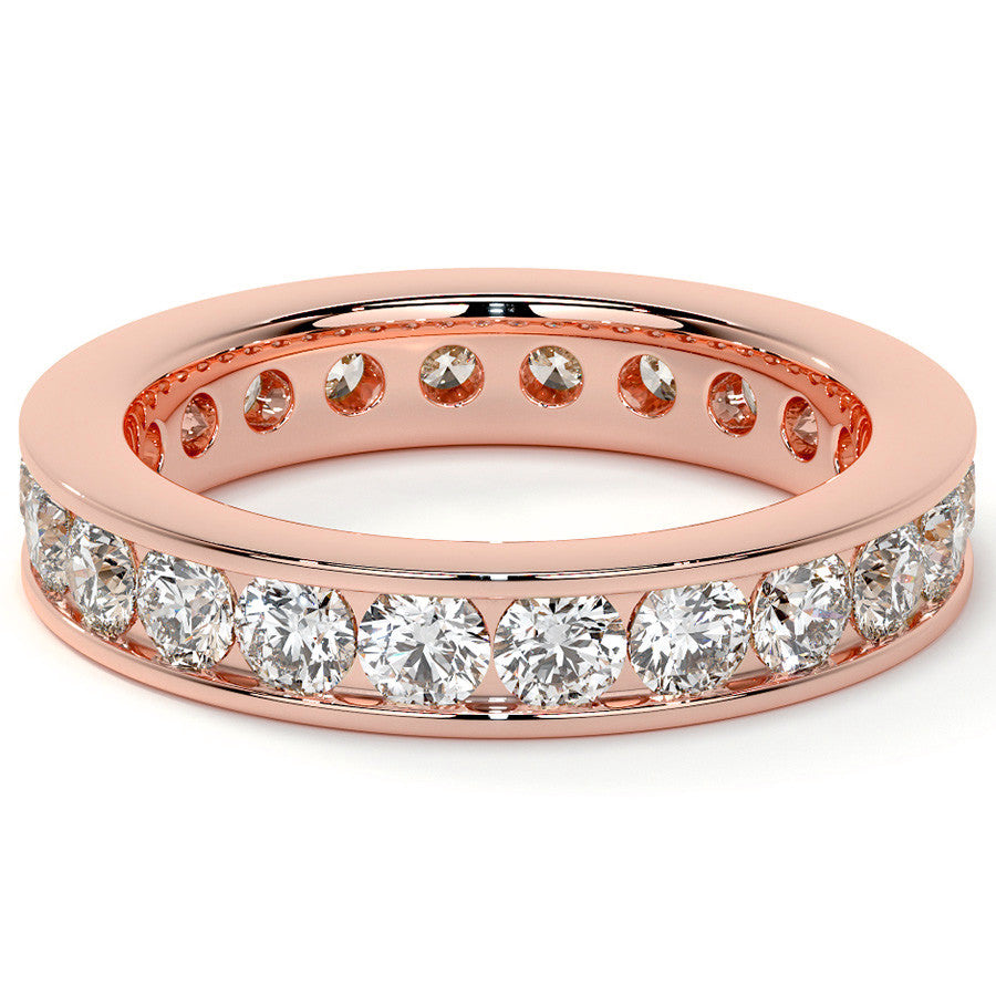 Round Brilliant Channel Setting Moissanite Eternity Ring 1.8ct - 2.1ct