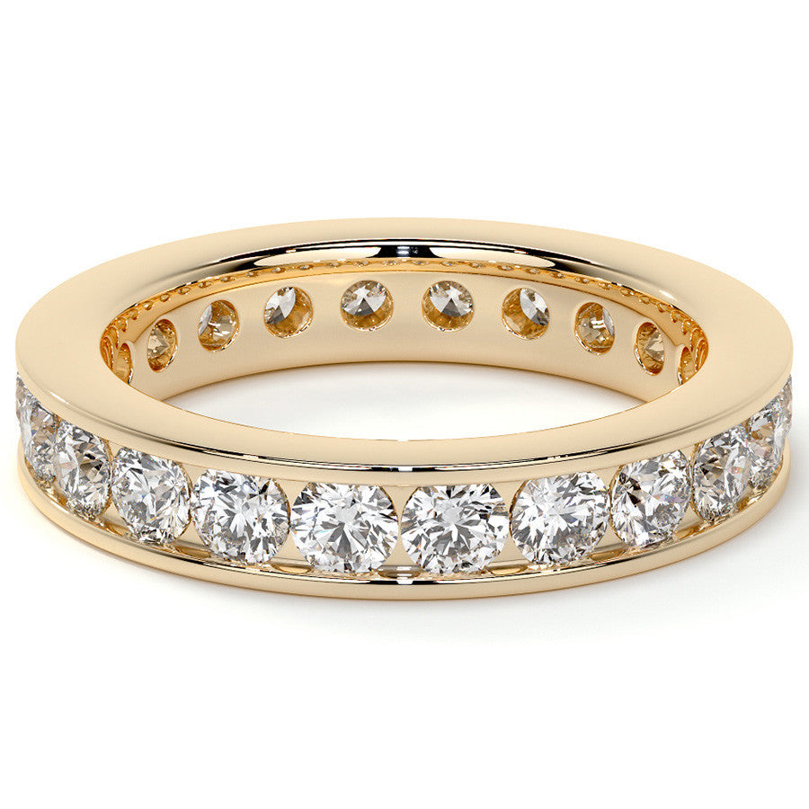 Round Brilliant Channel Setting Moissanite Eternity Ring 1.8ct - 2.1ct