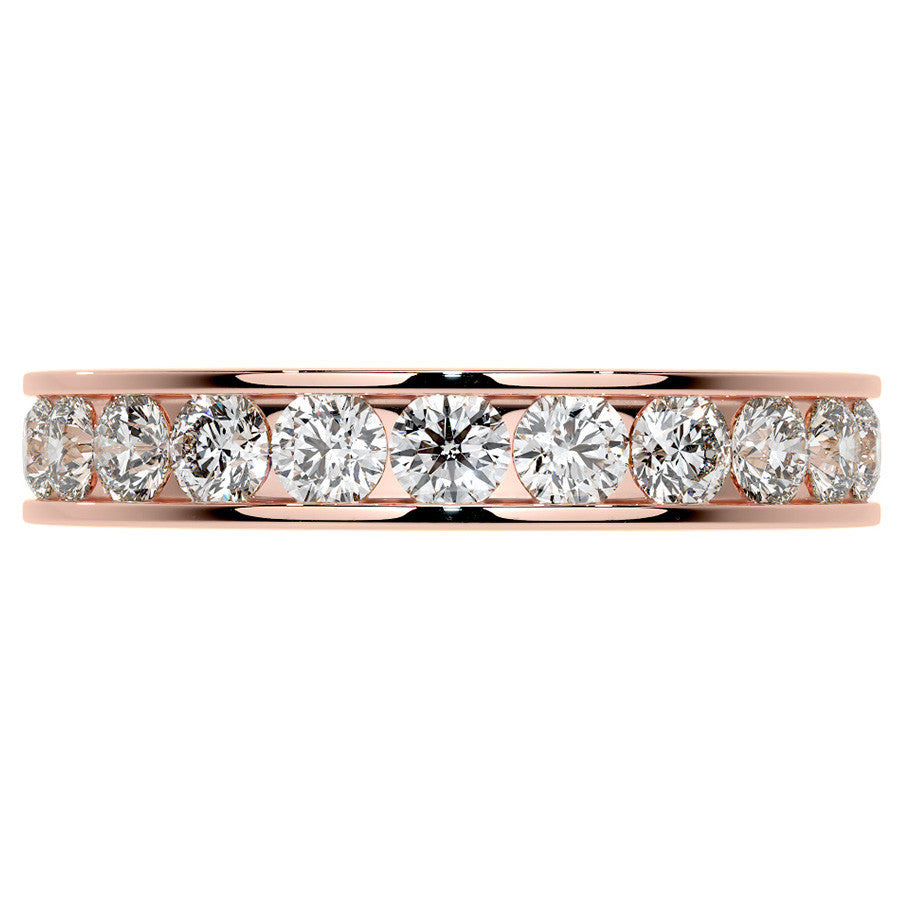 Round Brilliant Channel Setting Moissanite Eternity Ring 1.8ct - 2.1ct