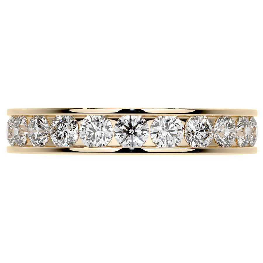 Round Brilliant Channel Setting Moissanite Eternity Ring 1.8ct - 2.1ct