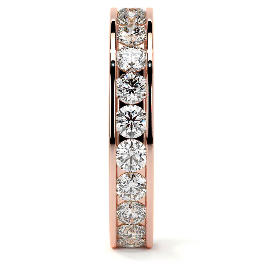 Round Brilliant Channel Setting Moissanite Eternity Ring 1.8ct - 2.1ct