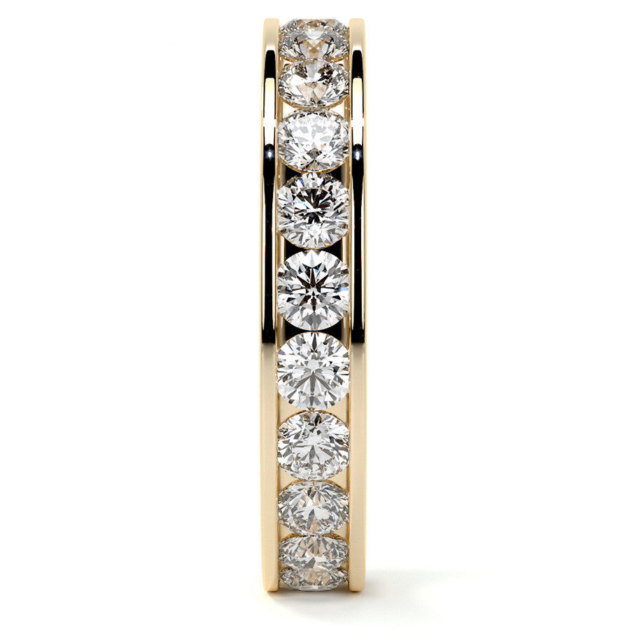 Round Brilliant Channel Setting Moissanite Eternity Ring 1.8ct - 2.1ct