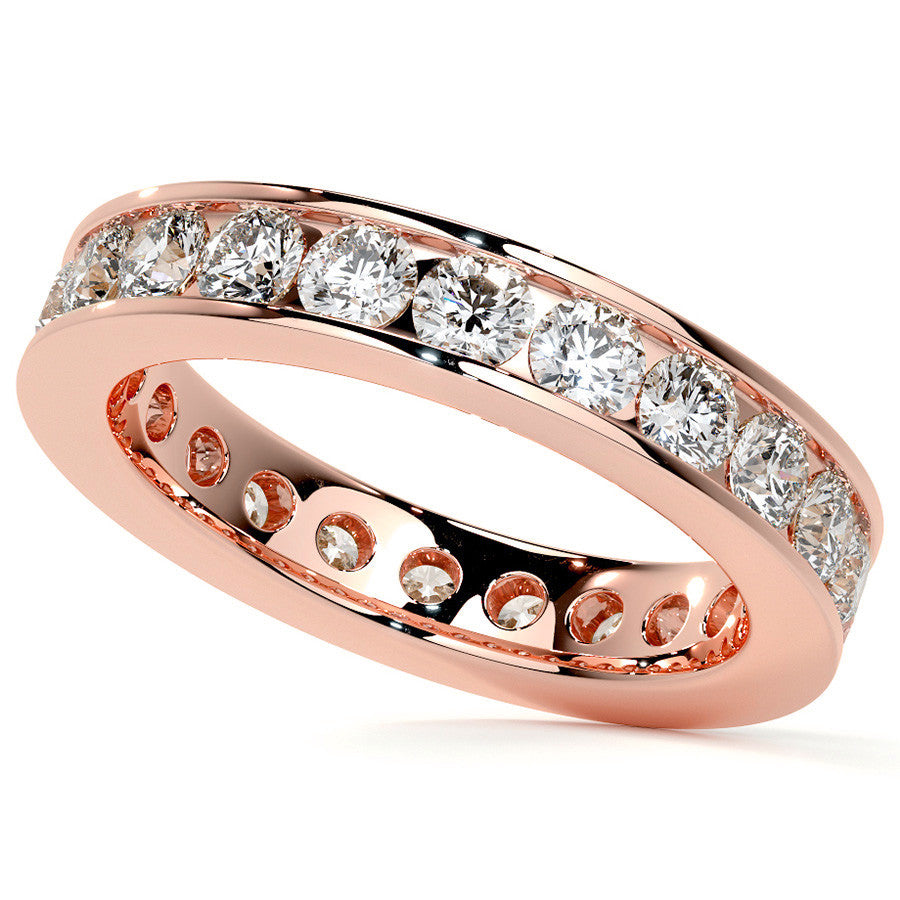 Round Brilliant Channel Setting Moissanite Eternity Ring 1.8ct - 2.1ct