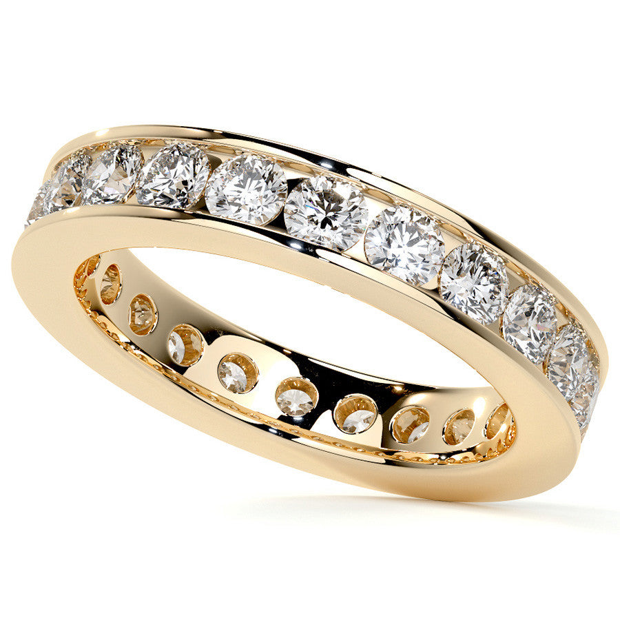 Round Brilliant Channel Setting Moissanite Eternity Ring 1.8ct - 2.1ct