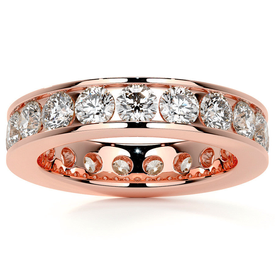 Round Brilliant Channel Setting Moissanite Eternity Ring 2.2ct - 2.5ct