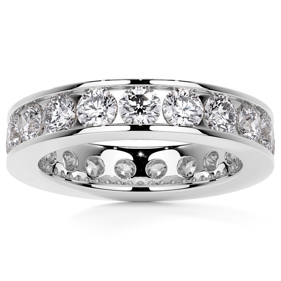 Round Brilliant Channel Setting Moissanite Eternity Ring 2.2ct - 2.5ct