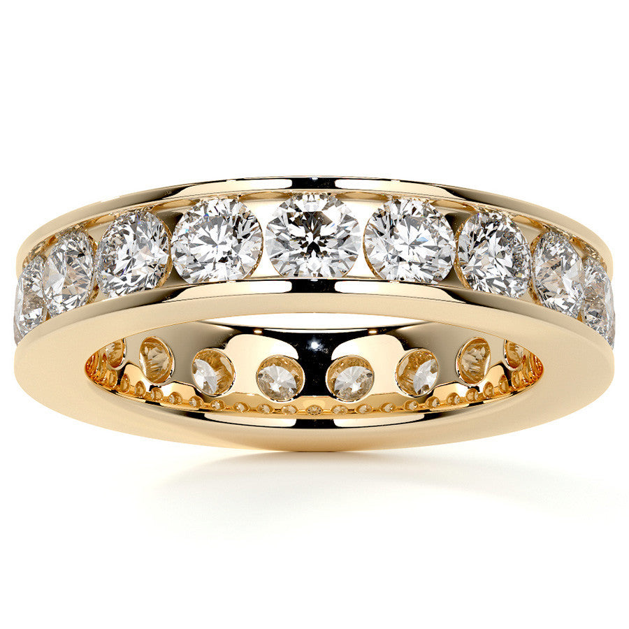 Round Brilliant Channel Setting Moissanite Eternity Ring 2.2ct - 2.5ct