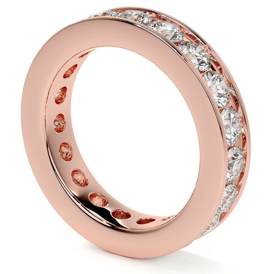 Round Brilliant Channel Setting Moissanite Eternity Ring 2.2ct - 2.5ct