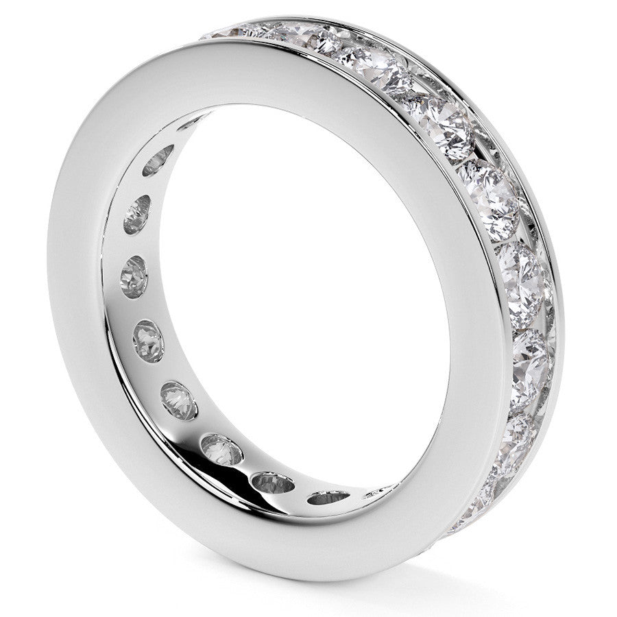 Round Brilliant Channel Setting Moissanite Eternity Ring 2.2ct - 2.5ct