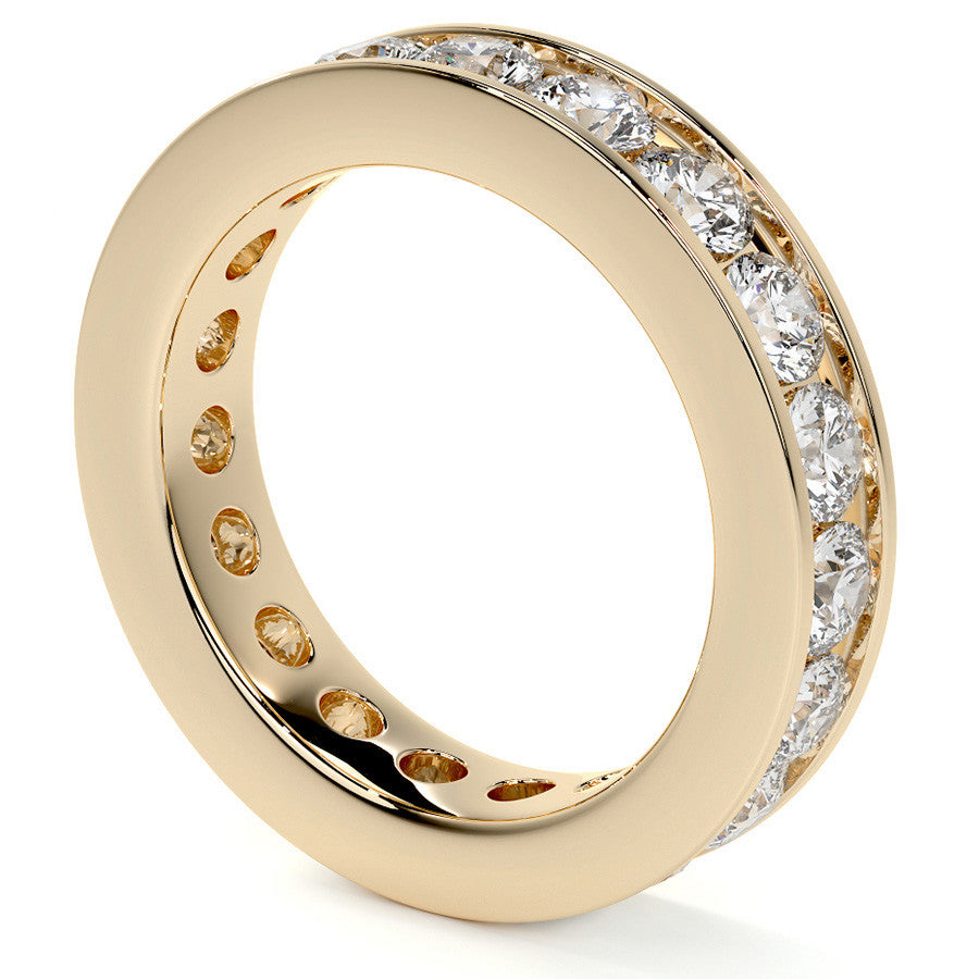 Round Brilliant Channel Setting Moissanite Eternity Ring 2.2ct - 2.5ct