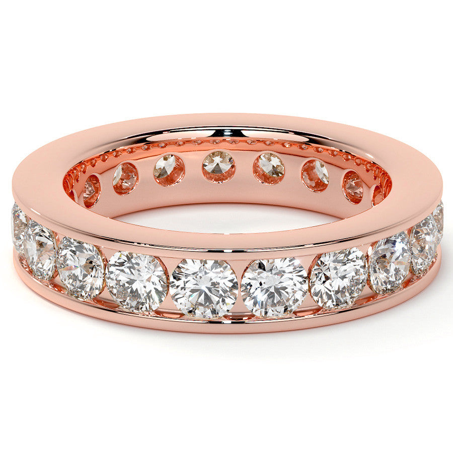 Round Brilliant Channel Setting Moissanite Eternity Ring 2.2ct - 2.5ct
