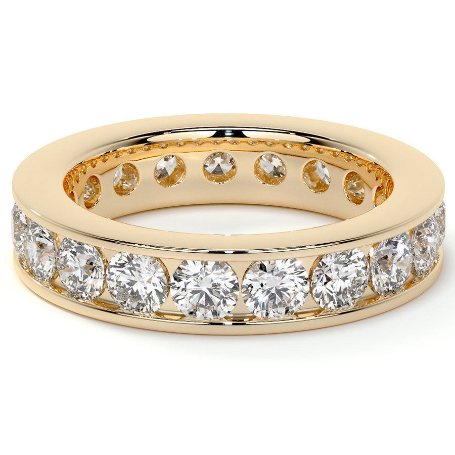 Round Brilliant Channel Setting Moissanite Eternity Ring 2.2ct - 2.5ct