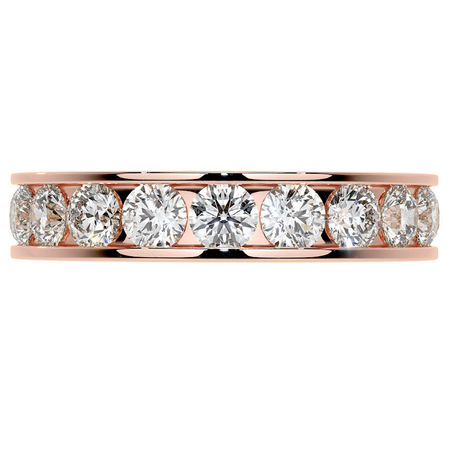 Round Brilliant Channel Setting Moissanite Eternity Ring 2.2ct - 2.5ct