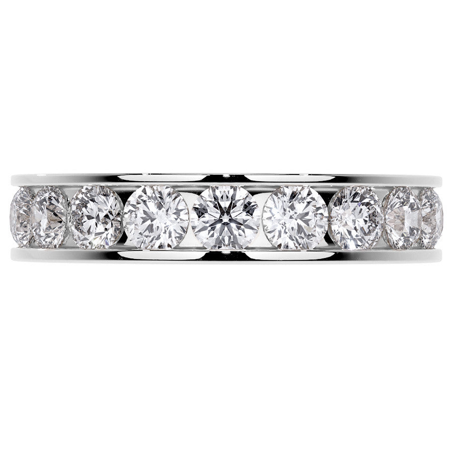 Round Brilliant Channel Setting Moissanite Eternity Ring 2.2ct - 2.5ct