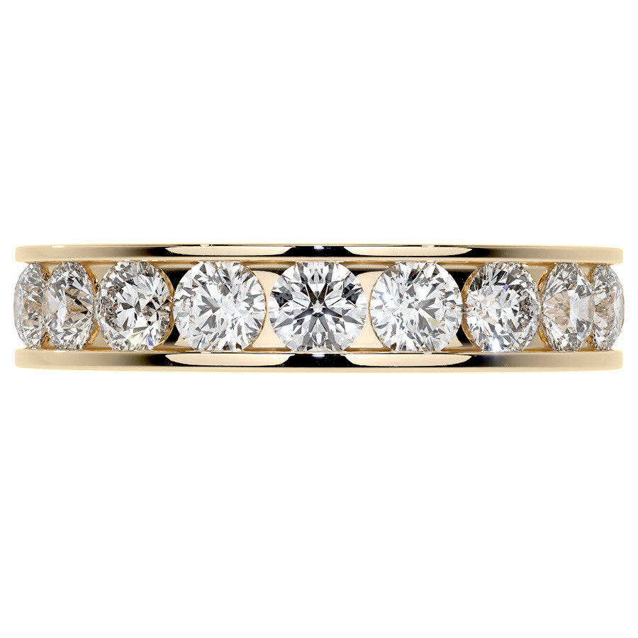 Round Brilliant Channel Setting Moissanite Eternity Ring 2.2ct - 2.5ct