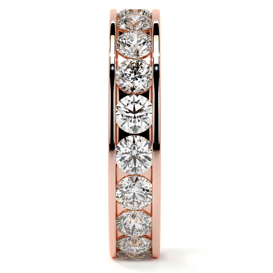 Round Brilliant Channel Setting Moissanite Eternity Ring 2.2ct - 2.5ct